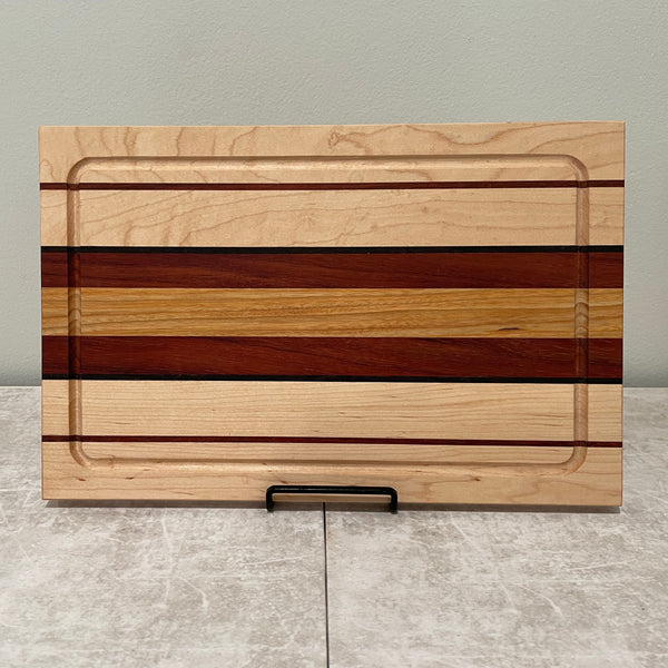 Signature Cutting Board - Racing Stripe W/Juice Groove and Rubber Feet