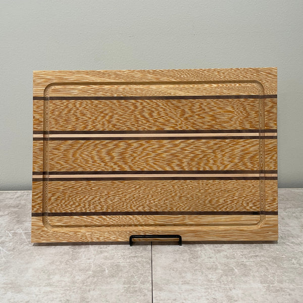 Signature Cutting Board Bengal Stripe-White Wenge w/Juice Groove