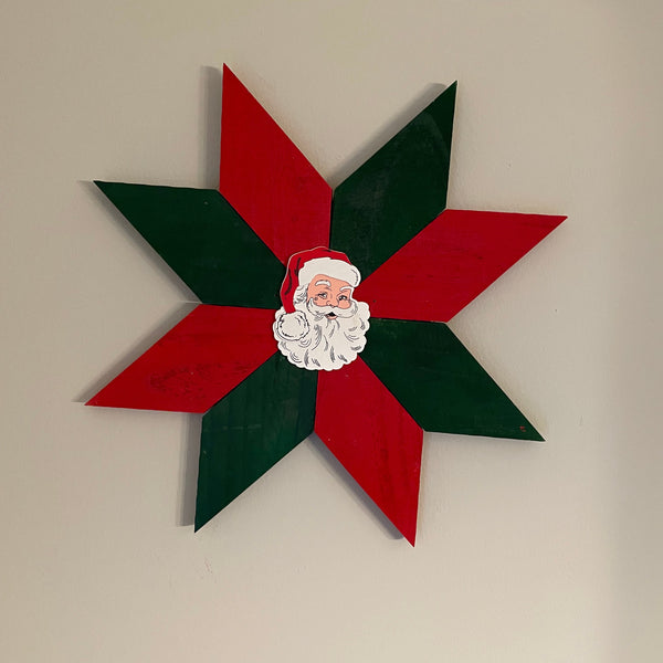 Holiday Star Wall Decoration with Santa Claus